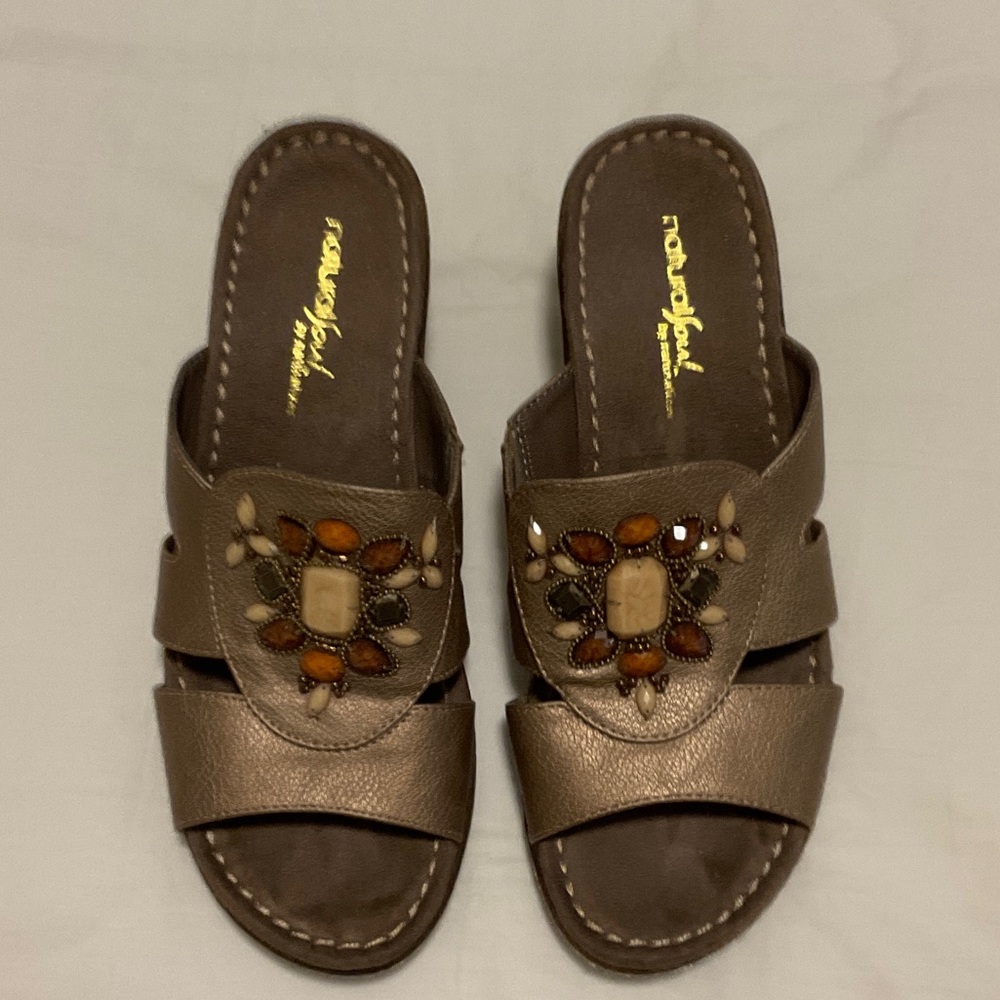 Brown Beaded Women Sandals